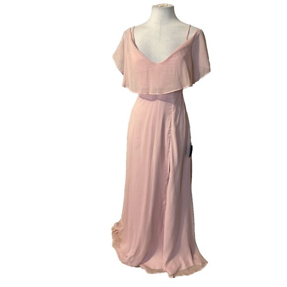 Lulus Pink Long Formal Dress Short Sleeve Wedding Party Cruise NWT NEW - Picture 3 of 13